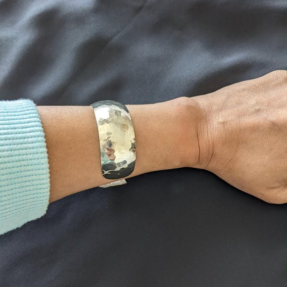 Hammered Sterling Silver Cuff Bracelet - Picture 6 of 6
